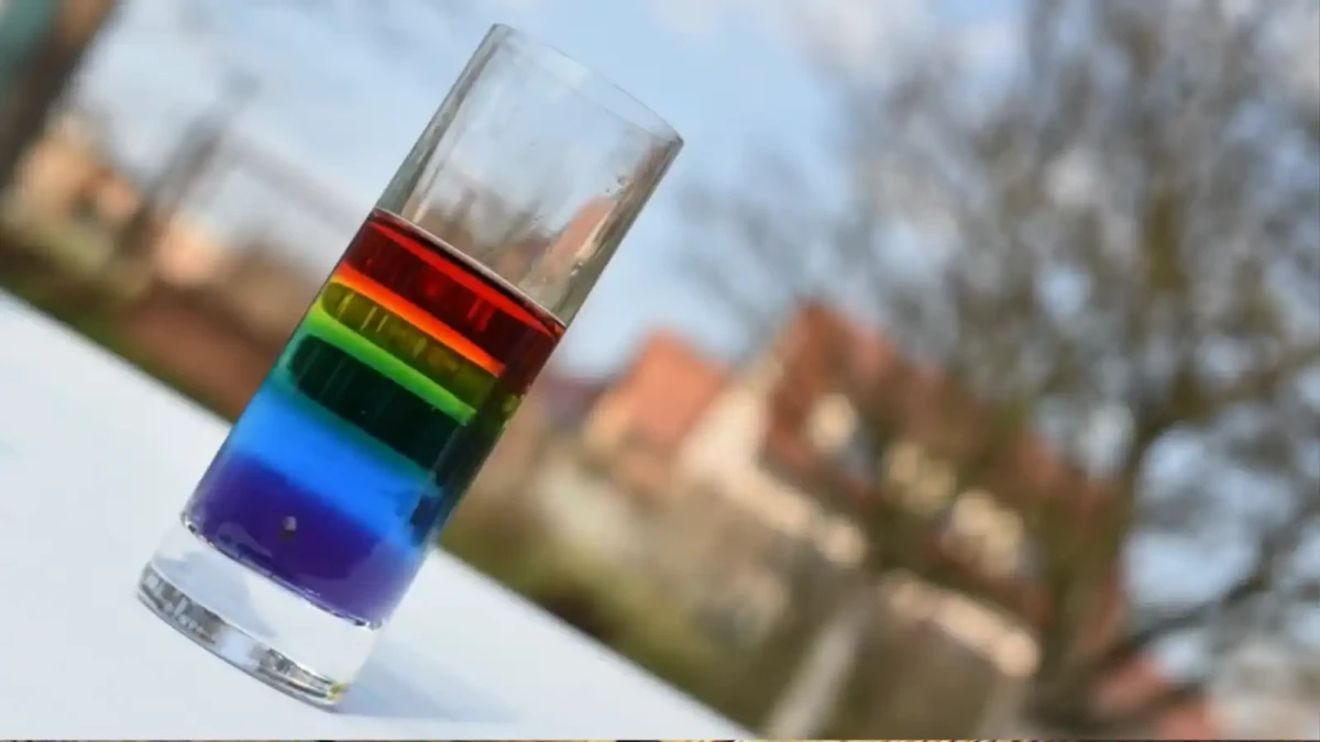 Barevná duha ve sklenici