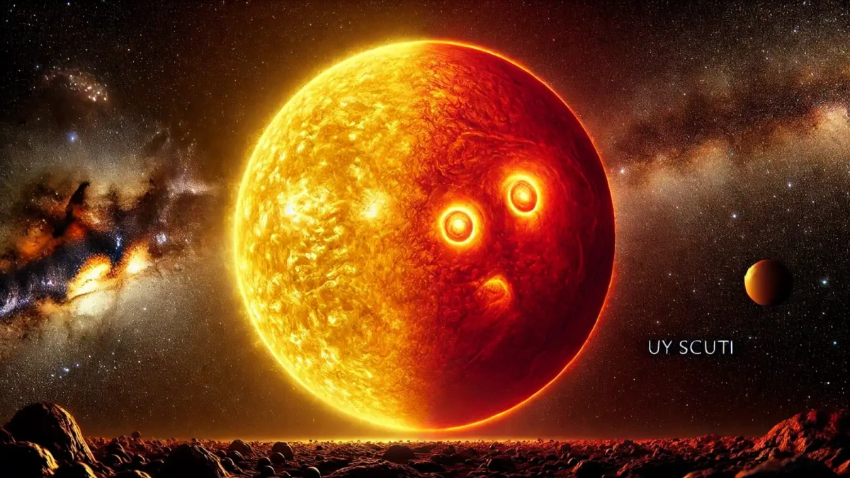 Do největší známé hvězdy UY Scuti by se vešlo 5,1 miliard Sluncí.