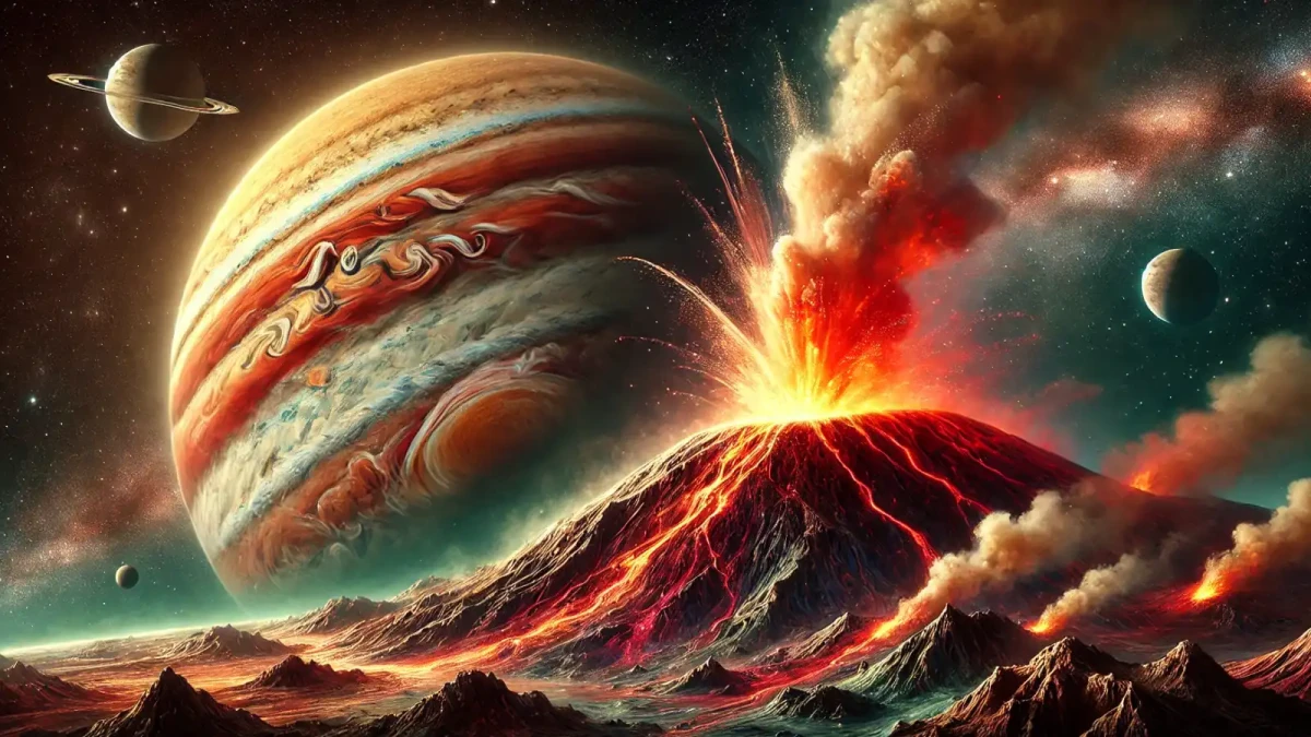 Na fotografii sledujete sopečnou erupci na Jupiterově měsíci Io