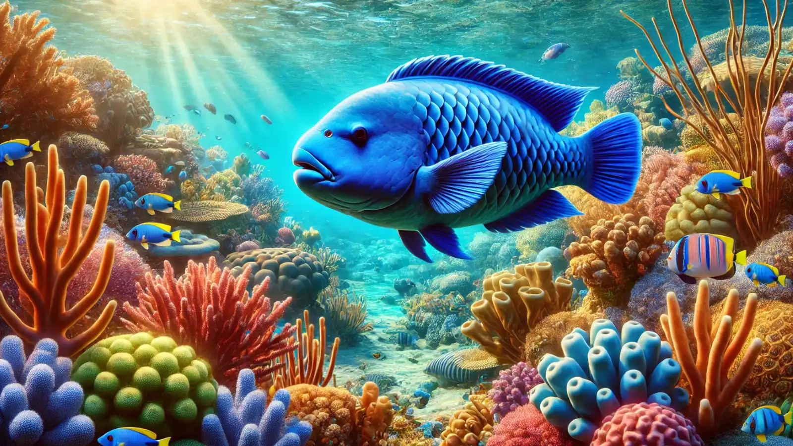 Papoušci žijí i pod mořem! Tohle je Scarus Coeruleus, nebo-li papouščí ryba