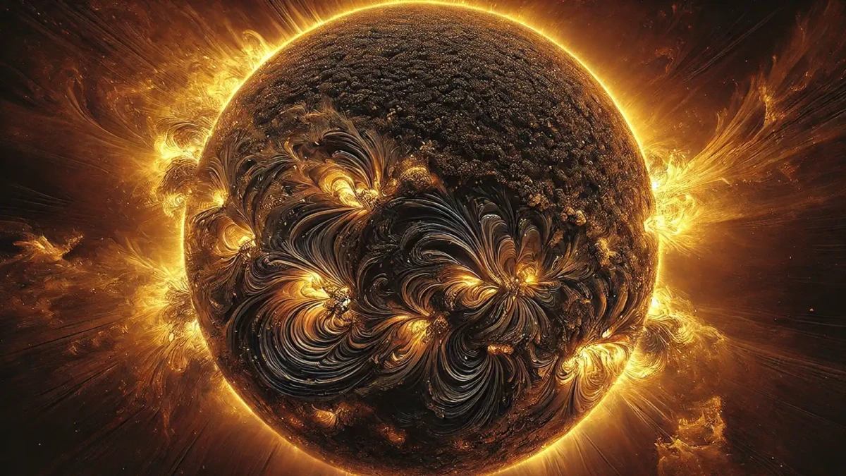 Detailní snímek sluneční skvrny