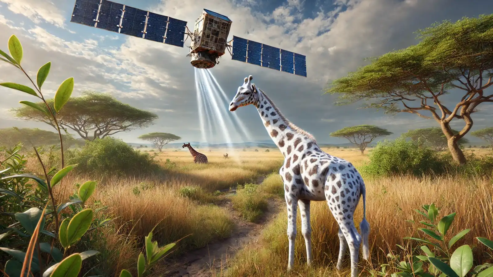 Poslední známou žijící bílou žirafu nyní hlídá satelit!