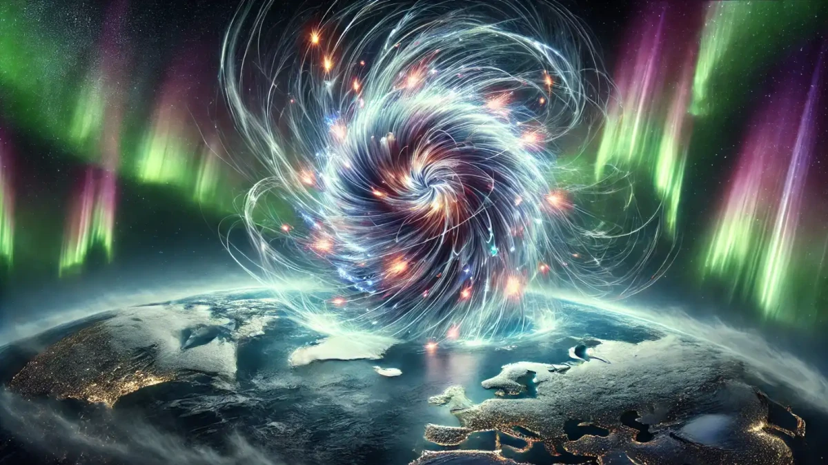 Elektronový hurikán nad severním pólem