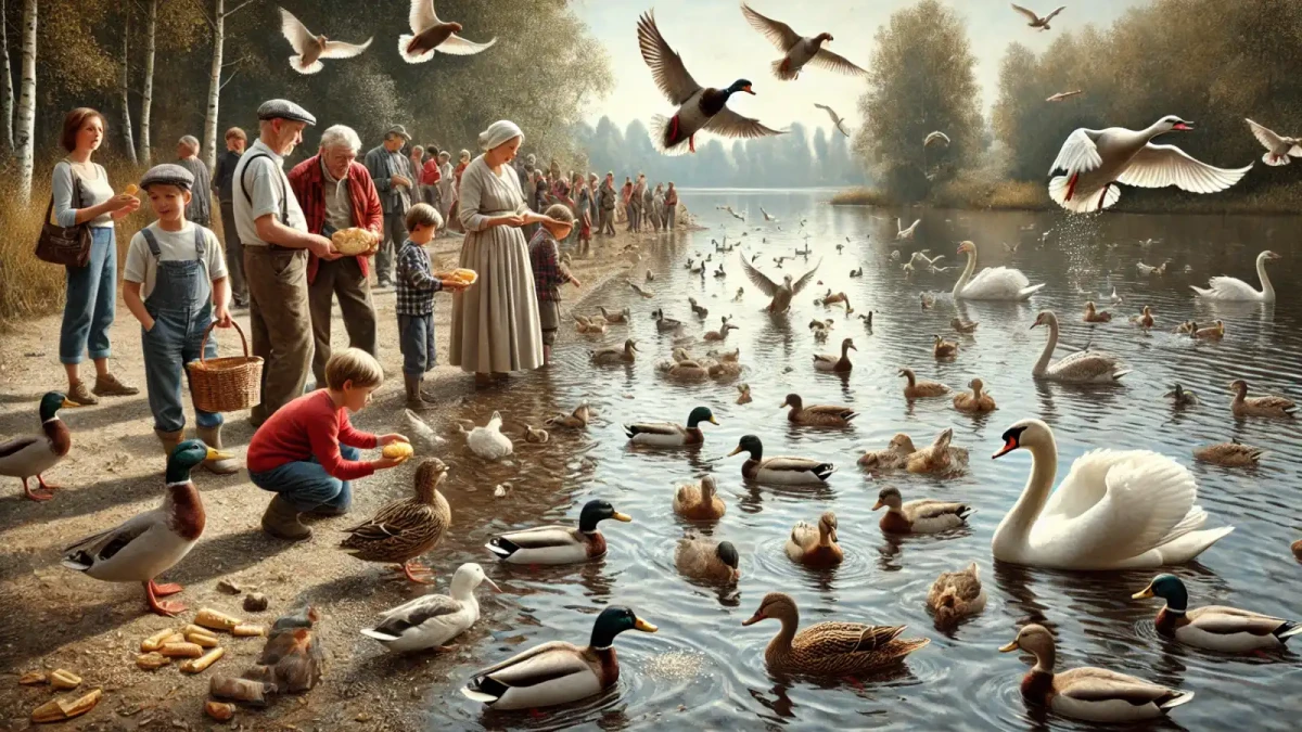 Krmení vodních ptáků