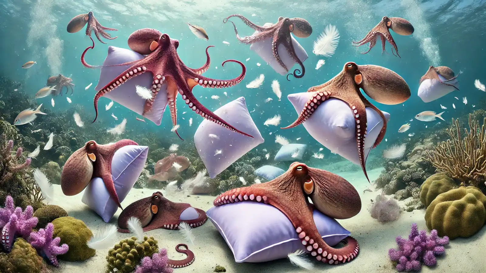 Vymyslely chobotnice polštářové bitvy?