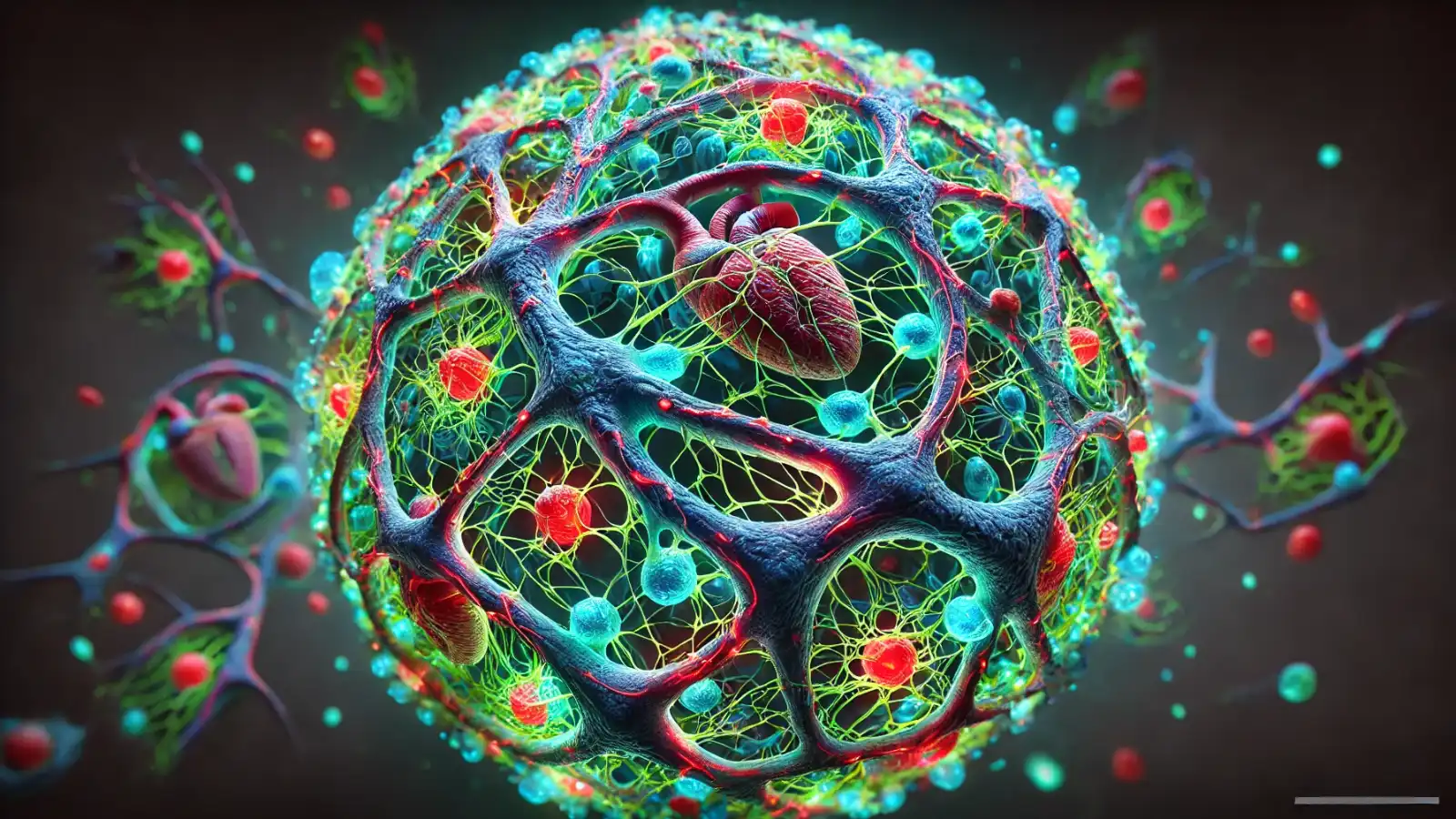 Síť kardiomyocytů (srdečních buněk) vzniklých z kmenových buněk