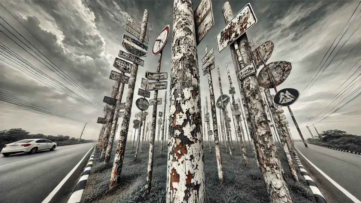 Proč jsou stožáry značek flekaté?