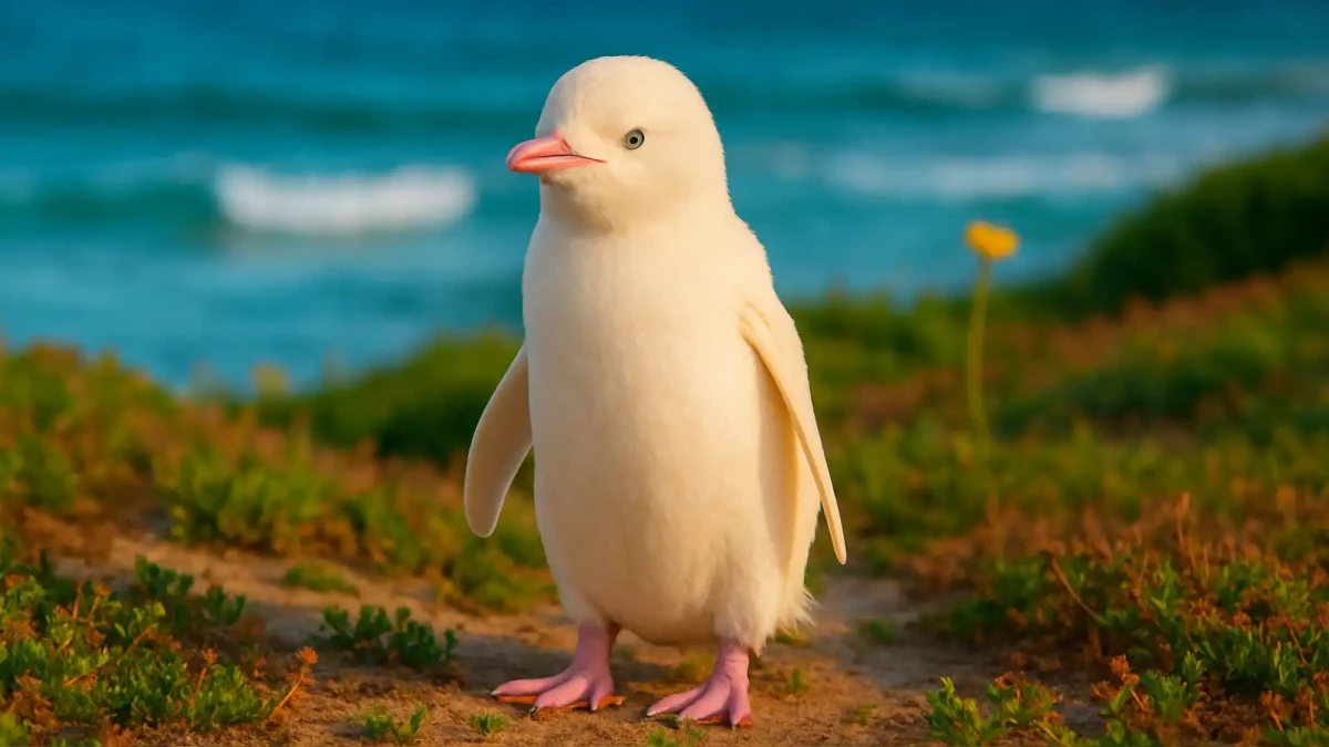 V Austrálii našli bílého tučňáka, nyní je v lidské péči