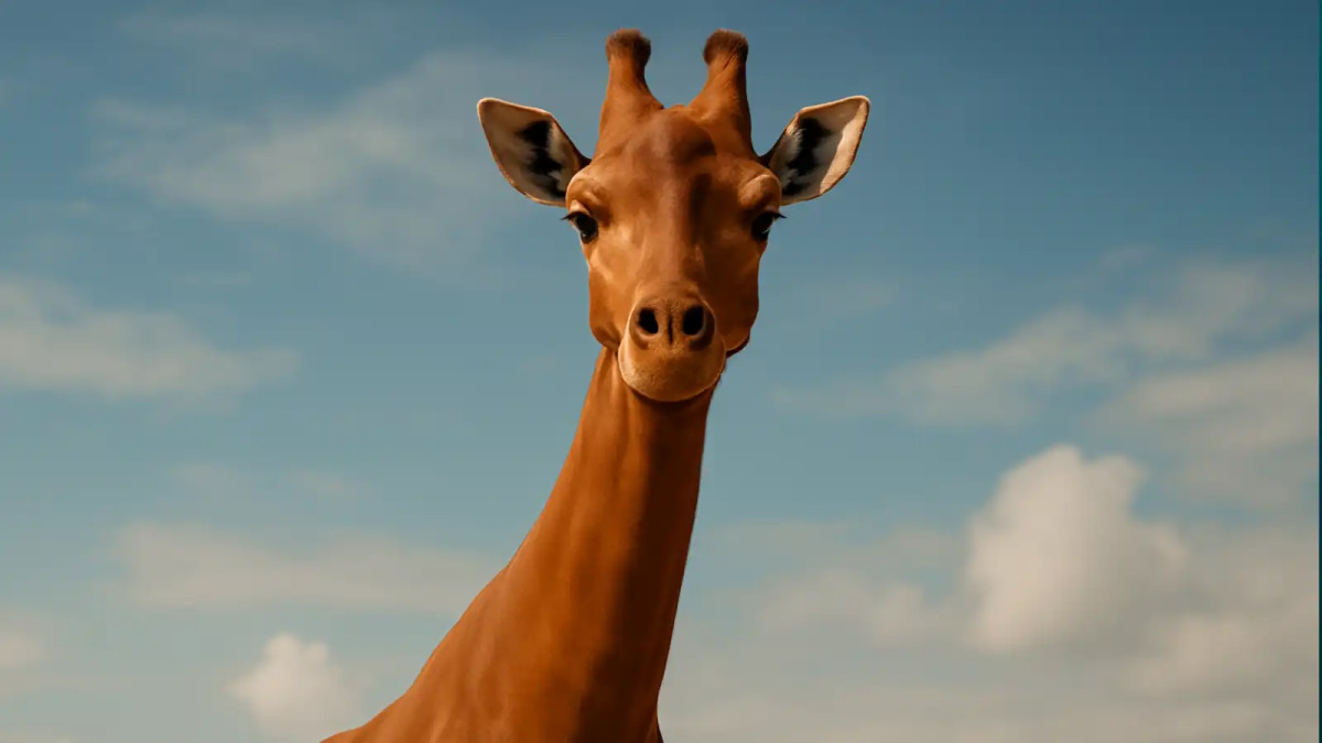 Jedinečná žirafa bez skvrn
