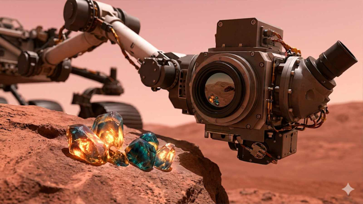 Poklad na Rudé planetě: Rover Perseverance objevil na Marsu zářící drahokamy