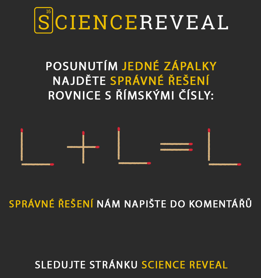 Hlavolam: Přesuň zápalku v rovnici s římskými čísly